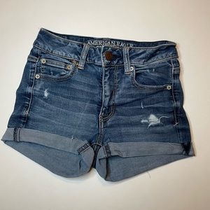 American Eagle High-rise Shortie Super Super Stretch Jean Shorts